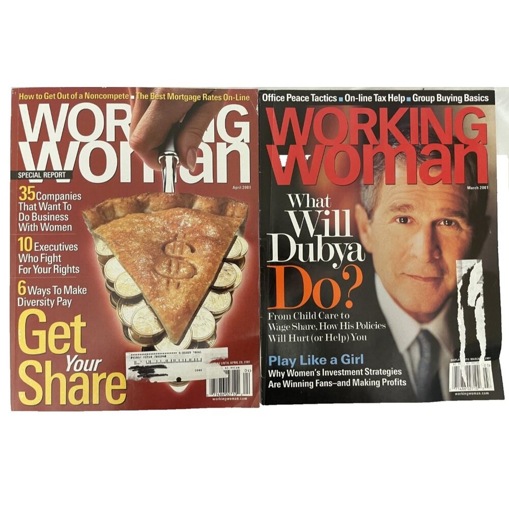 Working Woman Lot of 2 Magazines April March 2001